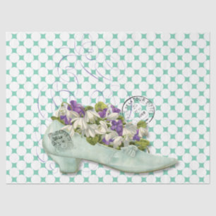 Paris shoe floral elegant woman's tissue paper