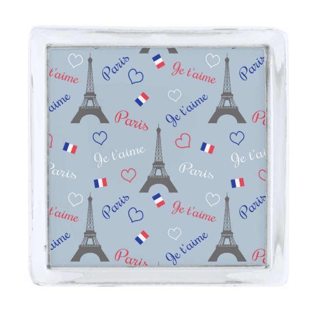 Paris Silver Finish Lapel Pin (Front)