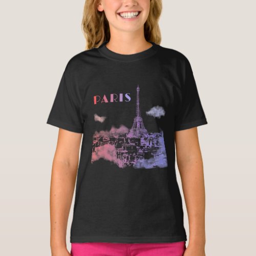 Paris Skyline City Travel Eifel Tower France T_Shirt