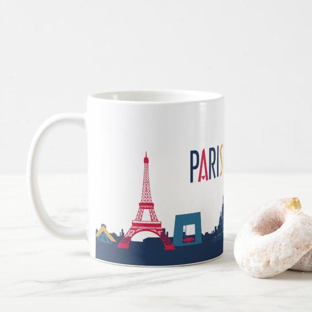 Paris Skyline Coffee Mug (With Donut)