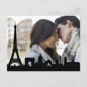 Paris Skyline Eiffel Tower Custom Photo Postcard