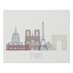 Paris Skyline Faux Canvas Print