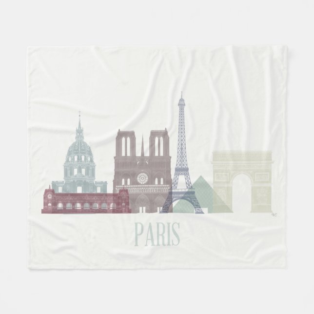 Paris Skyline Fleece Blanket (Front (Horizontal))