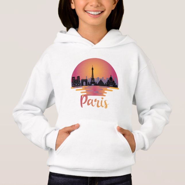 Paris Skyline - France Travel Hoodie (Front)