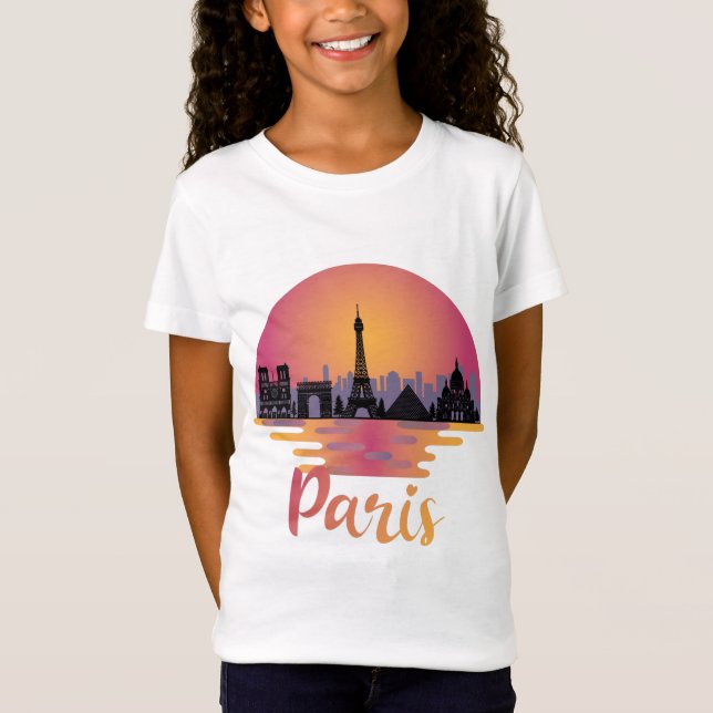Paris Skyline - France Travel T-Shirt (Front)