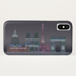 Paris Skyline Night Reflections iPhone X Case