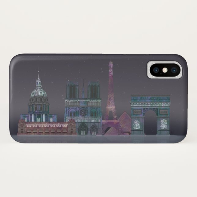 Paris Skyline Night Reflections Case-Mate iPhone Case (Back (Horizontal))