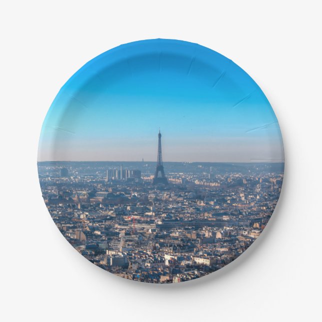 Paris Skyline Paper Plates (Front)
