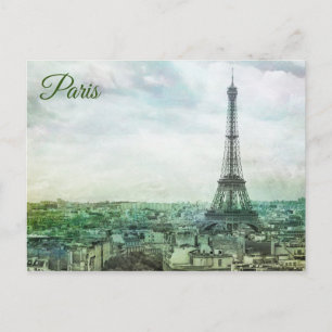 Paris skyline postcard
