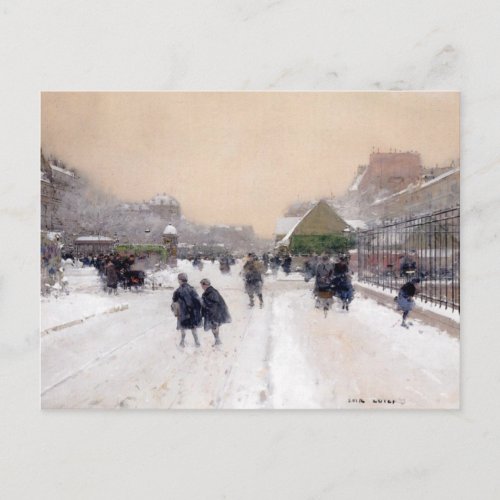 Paris sous la neige  Paris under snow Postcard