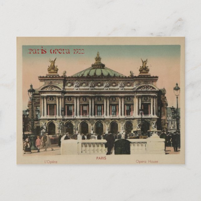 Paris Souvenier L'Paris Opera House Postcard (Front)
