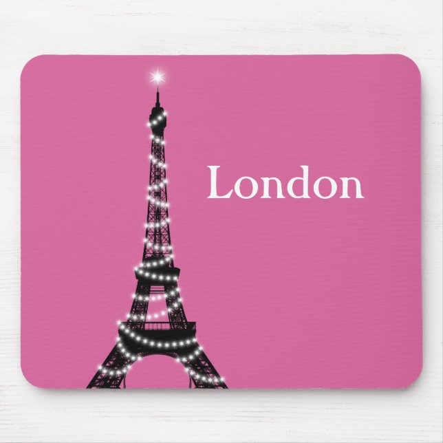 Paris Sparkles Everywhere Mouse Pad fuchsia (Front)