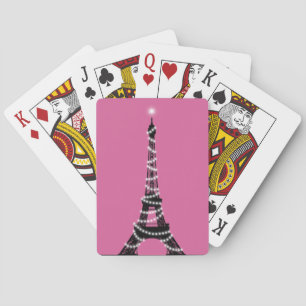 Paris Sparkles Poker Cards fuchsia
