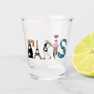 Paris spelled out in iconic images shot glass