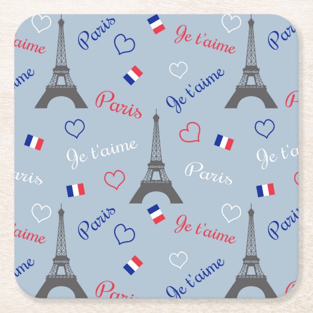 Paris Square Paper Coaster (Front)