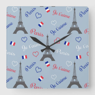 Paris Square Wall Clock