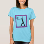 Paris Stamp Bright Pink T-Shirt