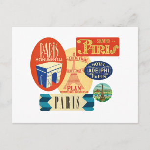 Paris stamp postcard