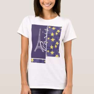 Paris Starry Night; Eiffel Tower T-Shirt