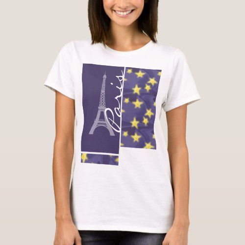 Paris Starry Night Eiffel Tower T_Shirt