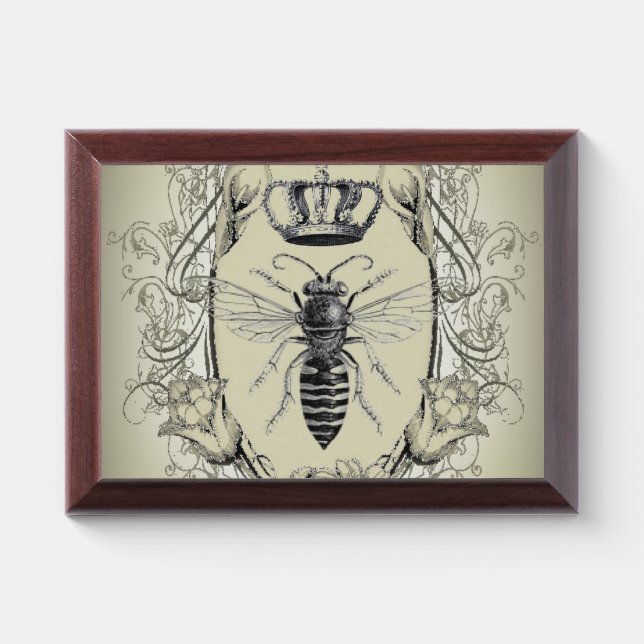 paris steampunk beekeeper french bee queen crown award plaque (Horizontal)