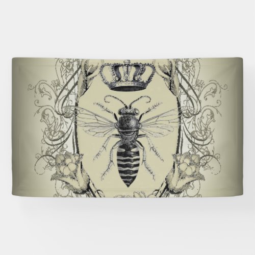 paris steampunk beekeeper french bee queen crown banner