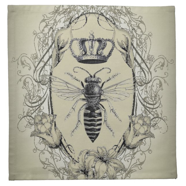 paris steampunk beekeeper french bee queen crown cloth napkin (Front)