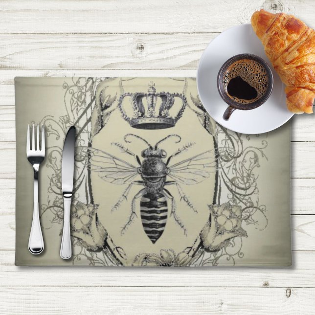 paris steampunk beekeeper french bee queen crown cloth placemat (paris steampunk beekeeper french bee queen crown cloth placemat)