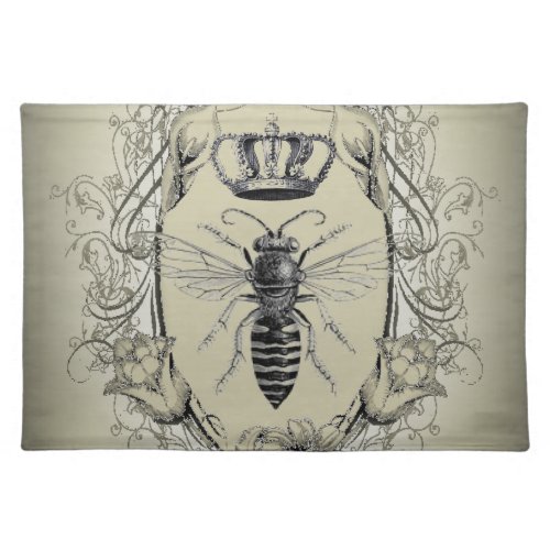 paris steampunk beekeeper french bee queen crown cloth placemat