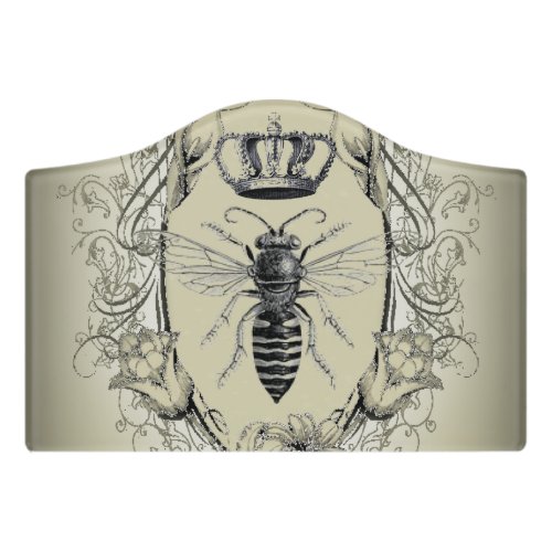 paris steampunk beekeeper french bee queen crown door sign