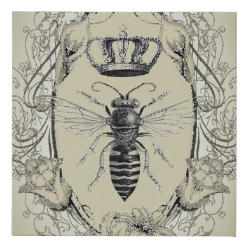 paris steampunk beekeeper french bee queen crown faux canvas print
