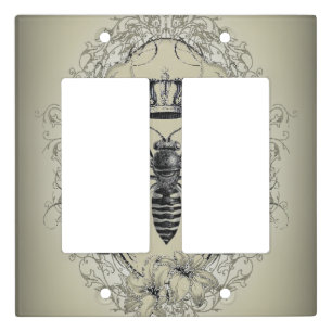 paris steampunk beekeeper french bee queen crown light switch cover