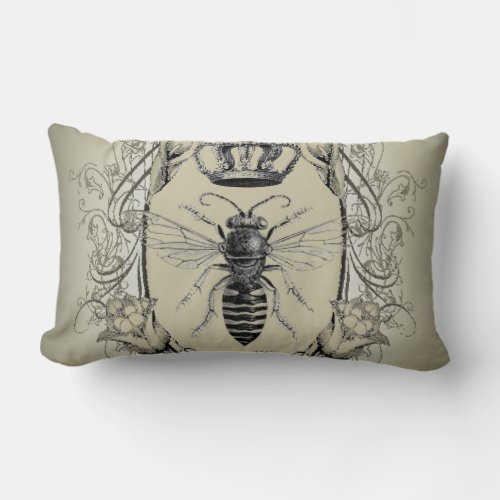 paris steampunk beekeeper french bee queen crown lumbar pillow