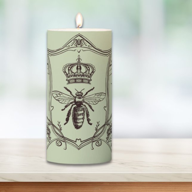 paris steampunk beekeeper french bee queen crown pillar candle (paris steampunk beekeeper french bee queen crown pillar candle)