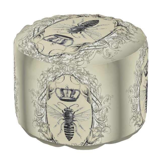 paris steampunk beekeeper french bee queen crown pouf (Angled Front)