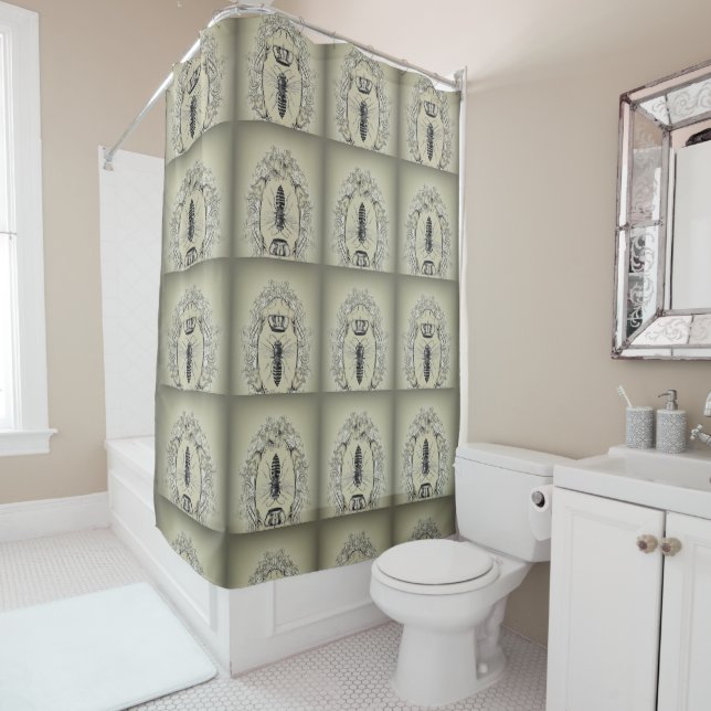 paris steampunk beekeeper french bee queen crown shower curtain (In Situ)