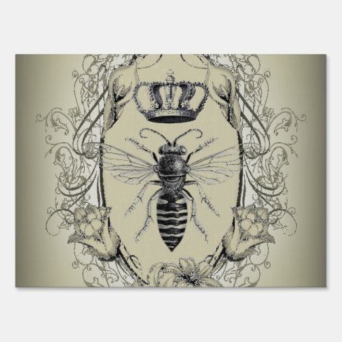 paris steampunk beekeeper french bee queen crown sign
