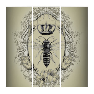 paris steampunk beekeeper french bee queen crown triptych