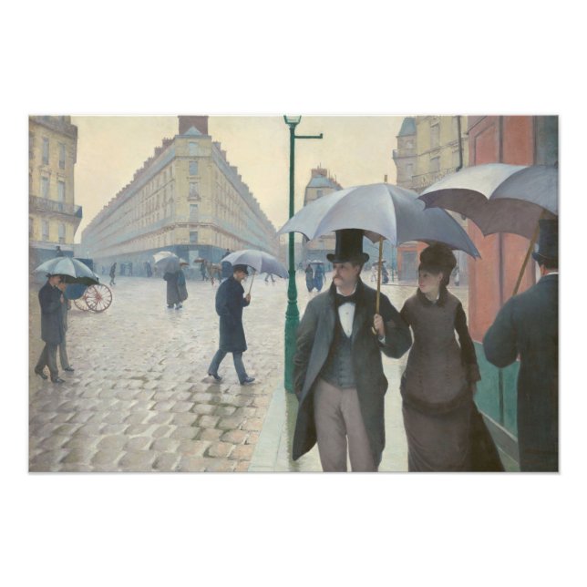 Paris Street; A Rainy Day Impressionist Painting Photo Print (Front)