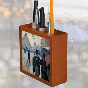  Paris Street in Rainy Weather - Gustave Caillebot Desk Organizer
