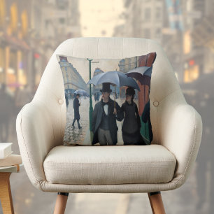 Paris Street in Rainy Weather - Gustave Caillebot Throw Pillow