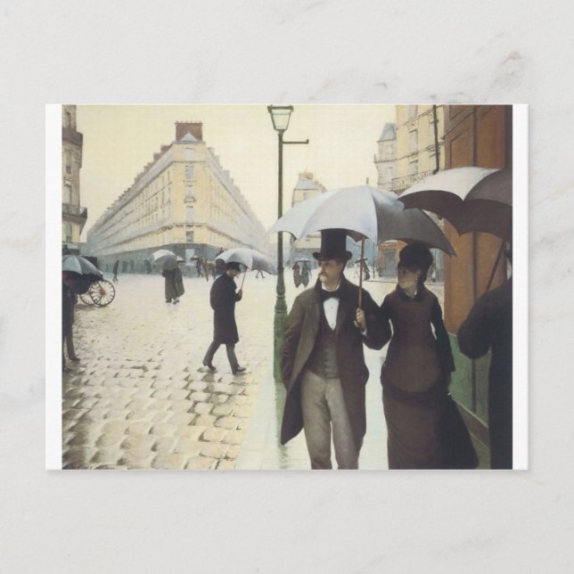Paris Street, Rainy Day by Caillebotte Postcard (Front)