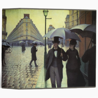Paris Street Rainy Day by Gustave Caillebotte 3 Ring Binder