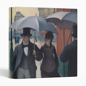 Paris Street Rainy Day By Gustave Caillebotte Binder by Ladiebug at Zazzle