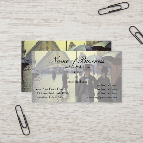 Paris Street, Rainy Day by Gustave Caillebotte Business Card Templates