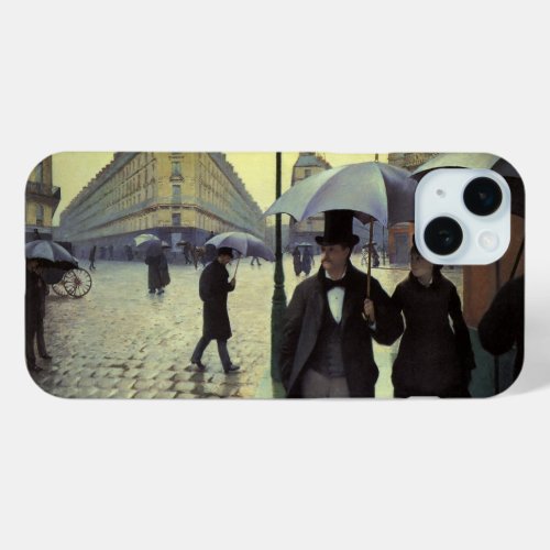 Paris Street Rainy Day by Gustave Caillebotte iPhone 15 Plus Case