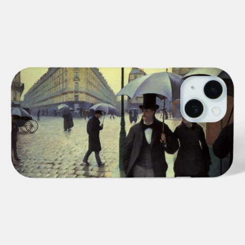 Paris Street Rainy Day by Gustave Caillebotte iPhone 15 Case