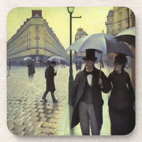 Paris Street Rainy Day by Gustave Caillebotte Coaster