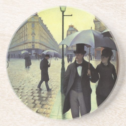 Paris Street Rainy Day by Gustave Caillebotte Drink Coaster