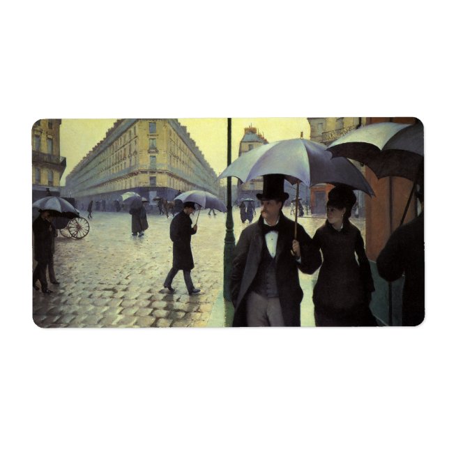 Paris Street Rainy Day by Gustave Caillebotte Label (Front)